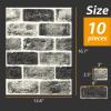 imageArt3d 10 Pcs 3D Peel and Stick Foam Brick Wall Panels Gray BrownGray Stone