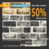 imageArt3d 10 Pcs 3D Peel and Stick Foam Brick Wall Panels Gray BrownGray Stone