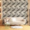 imageArt3d 10 Pcs 3D Peel and Stick Foam Brick Wall Panels Gray BrownGray Stone