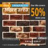 imageArt3d 10 Pcs 3D Peel and Stick Foam Brick Wall Panels Gray BrownRed Brown