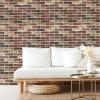 imageArt3d 10 Pcs 3D Peel and Stick Foam Brick Wall Panels Gray BrownRed Brown