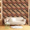 imageArt3d 10 Pcs 3D Peel and Stick Foam Brick Wall Panels Gray BrownRed Brown