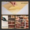 imageArt3d 10 Pcs 3D Peel and Stick Foam Brick Wall Panels Gray BrownRed Brown
