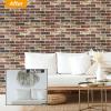 imageArt3d 10 Pcs 3D Peel and Stick Foam Brick Wall Panels Gray BrownRed Brown