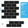 imageArt3d 10Sheet Peel and Stick Backsplash 12 in x 12 in Subway Tiles in Marble DesignBlack