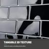 imageArt3d 10Sheet Peel and Stick Backsplash 12 in x 12 in Subway Tiles in Marble DesignBlack