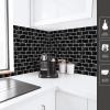 imageArt3d 10Sheet Peel and Stick Backsplash 12 in x 12 in Subway Tiles in Marble DesignBlack Marble