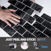 imageArt3d 10Sheet Peel and Stick Backsplash 12 in x 12 in Subway Tiles in Marble DesignBlack Marble