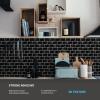 imageArt3d 10Sheet Peel and Stick Backsplash 12 in x 12 in Subway Tiles in Marble DesignBlack Marble