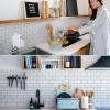 imageArt3d 10Sheet Peel and Stick Backsplash 12 in x 12 in Subway Tiles in Marble DesignBright White