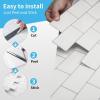 imageArt3d 10Sheet Peel and Stick Backsplash 12 in x 12 in Subway Tiles in Marble DesignWarm White With Gray Grout