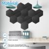 imageArt3d 12 Pcs Hexagon Acoustic Panels High Density Sound Absorbing Panels Soundproof Wall Panels For Home Sound Insulation Beveled Edge Tiles Light GreyBlackTriangle