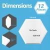 imageArt3d 12 Pcs Hexagon Acoustic Panels High Density Sound Absorbing Panels Soundproof Wall Panels For Home Sound Insulation Beveled Edge Tiles Light GreyWhite