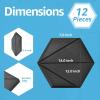 imageArt3d 12 Pcs Hexagon Acoustic Panels High Density Sound Absorbing Panels Soundproof Wall Panels For Home Sound Insulation Beveled Edge Tiles Light GreyBlackTriangle