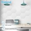 imageArt3d 12 Pcs Hexagon Acoustic Panels High Density Sound Absorbing Panels Soundproof Wall Panels For Home Sound Insulation Beveled Edge Tiles Light GreyWhite