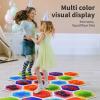 imageArt3d 4Pack Triangle Liquid Sensory Floor Tiles Colorful Liquid Fusion Play Mats for Kids Toddler 15quot x 15quotMulticoloredhexagon 1