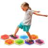 imageArt3d 4Pack Triangle Liquid Sensory Floor Tiles Colorful Liquid Fusion Play Mats for Kids Toddler 15quot x 15quotMulticoloredhexagon 1
