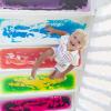 imageArt3d 4Pack Triangle Liquid Sensory Floor Tiles Colorful Liquid Fusion Play Mats for Kids Toddler 15quot x 15quotMulticoloredinterlock