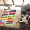 imageArt3d 4Pack Triangle Liquid Sensory Floor Tiles Colorful Liquid Fusion Play Mats for Kids Toddler 15quot x 15quotMulticoloredinterlock