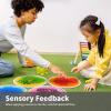 imageArt3d 4Pack Triangle Liquid Sensory Floor Tiles Colorful Liquid Fusion Play Mats for Kids Toddler 15quot x 15quotMulticoloredround 1