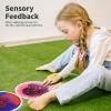 imageArt3d 4Pack Triangle Liquid Sensory Floor Tiles Colorful Liquid Fusion Play Mats for Kids Toddler 15quot x 15quotMulticoloredround 3