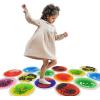 imageArt3d 4Pack Triangle Liquid Sensory Floor Tiles Colorful Liquid Fusion Play Mats for Kids Toddler 15quot x 15quotMulticoloredround 3