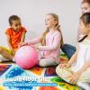 imageArt3d 4Pack Triangle Liquid Sensory Floor Tiles Colorful Liquid Fusion Play Mats for Kids Toddler 15quot x 15quotMulticolortriangle 1