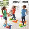 imageArt3d 4Pack Triangle Liquid Sensory Floor Tiles Colorful Liquid Fusion Play Mats for Kids Toddler 15quot x 15quotMulticolortriangle 1