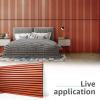 imageArt3d 4pcs107 x 8in Slat Acoustic Panel for Wall and Ceiling 3D Fluted Sound Absorbing Panel with Wood Finish Dark WalnutCherry