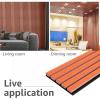 imageArt3d 4pcs107 x 8in Slat Acoustic Panel for Wall and Ceiling 3D Fluted Sound Absorbing Panel with Wood Finish Dark WalnutCherry