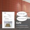 imageArt3d 4pcs107 x 8in Slat Acoustic Panel for Wall and Ceiling 3D Fluted Sound Absorbing Panel with Wood Finish Dark WalnutCherry