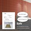 imageArt3d 4pcs107 x 8in Slat Acoustic Panel for Wall and Ceiling 3D Fluted Sound Absorbing Panel with Wood Finish Dark WalnutCherry