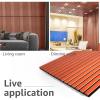 imageArt3d 4pcs107 x 8in Slat Acoustic Panel for Wall and Ceiling 3D Fluted Sound Absorbing Panel with Wood Finish Dark WalnutCherry