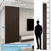 imageArt3d 4pcs107 x 8in Slat Acoustic Panel for Wall and Ceiling 3D Fluted Sound Absorbing Panel with Wood Finish Dark WalnutDark Walnut