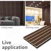 imageArt3d 4pcs107 x 8in Slat Acoustic Panel for Wall and Ceiling 3D Fluted Sound Absorbing Panel with Wood Finish Dark WalnutDark Walnut