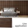 imageArt3d 4pcs107 x 8in Slat Acoustic Panel for Wall and Ceiling 3D Fluted Sound Absorbing Panel with Wood Finish Dark WalnutDark Walnut