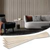 imageArt3d 4pcs107 x 8in Slat Acoustic Panel for Wall and Ceiling 3D Fluted Sound Absorbing Panel with Wood Finish Dark WalnutWhite Elm