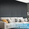imageArt3d 8 Pack 104quot x 63quot Slat Wall Paneling Glossy Metal Finish WPC Soundproof 3D Wall Panels Wavy Sound Absorbing Panels for Interior Wall Decor Living Room Bedroom  Sparkling GoldSteel Gray