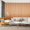 imageArt3d 8 Pack 104quot x 63quot Slat Wall Paneling Glossy Metal Finish WPC Soundproof 3D Wall Panels Wavy Sound Absorbing Panels for Interior Wall Decor Living Room Bedroom  Sparkling GoldSparkling Gold
