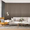 imageArt3d 8 Pack 104quot x 63quot Slat Wall Paneling Glossy Metal Finish WPC Soundproof 3D Wall Panels Wavy Sound Absorbing Panels for Interior Wall Decor Living Room Bedroom  Sparkling GoldTextured Brown