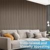 imageArt3d 8 Pack 104quot x 63quot Slat Wall Paneling Glossy Metal Finish WPC Soundproof 3D Wall Panels Wavy Sound Absorbing Panels for Interior Wall Decor Living Room Bedroom  Sparkling GoldTextured Brown