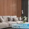 imageArt3d 8 Pack 104quot x 67quot Slat Wall Paneling Glossy Metal Finish WPC Soundproof 3D Wall Panels 3D Sound Absorbing Panels for Interior Wall Decor Living Room Bedroom  Sparkling GoldWarm Teak