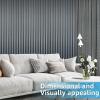 imageArt3d 8 Pack 104quot x 67quot Slat Wall Paneling Glossy Metal Finish WPC Soundproof 3D Wall Panels 3D Sound Absorbing Panels for Interior Wall Decor Living Room Bedroom  Sparkling GoldSteel Gray
