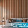 imageArt3d 8 Pack 104quot x 67quot Slat Wall Paneling Glossy Metal Finish WPC Soundproof 3D Wall Panels 3D Sound Absorbing Panels for Interior Wall Decor Living Room Bedroom  Sparkling GoldWarm Teak