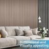 imageArt3d 8 Pack 104quot x 67quot Slat Wall Paneling Glossy Metal Finish WPC Soundproof 3D Wall Panels 3D Sound Absorbing Panels for Interior Wall Decor Living Room Bedroom  Sparkling GoldTextured Brown