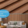 imageArt3d 8 Pack 104quot x 67quot Slat Wall Paneling Glossy Metal Finish WPC Soundproof 3D Wall Panels 3D Sound Absorbing Panels for Interior Wall Decor Living Room Bedroom  Sparkling GoldWarm Teak