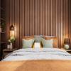 imageArt3d 8 Pack 104quot x 67quot Slat Wall Paneling Glossy Metal Finish WPC Soundproof 3D Wall Panels 3D Sound Absorbing Panels for Interior Wall Decor Living Room Bedroom  Sparkling GoldWarm Teak