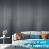 imageArt3d 8 Pack 104quot x 67quot Slat Wall Paneling Glossy Metal Finish WPC Soundproof 3D Wall Panels 3D Sound Absorbing Panels for Interior Wall Decor Living Room Bedroom  Sparkling GoldSteel Gray