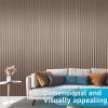 imageArt3d 8 Pack 104quot x 67quot Slat Wall Paneling Glossy Metal Finish WPC Soundproof 3D Wall Panels 3D Sound Absorbing Panels for Interior Wall Decor Living Room Bedroom  Sparkling GoldTextured Brown