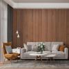 imageArt3d 8 Pack 104quot x 67quot Slat Wall Paneling Glossy Metal Finish WPC Soundproof 3D Wall Panels 3D Sound Absorbing Panels for Interior Wall Decor Living Room Bedroom  Sparkling GoldWarm Teak